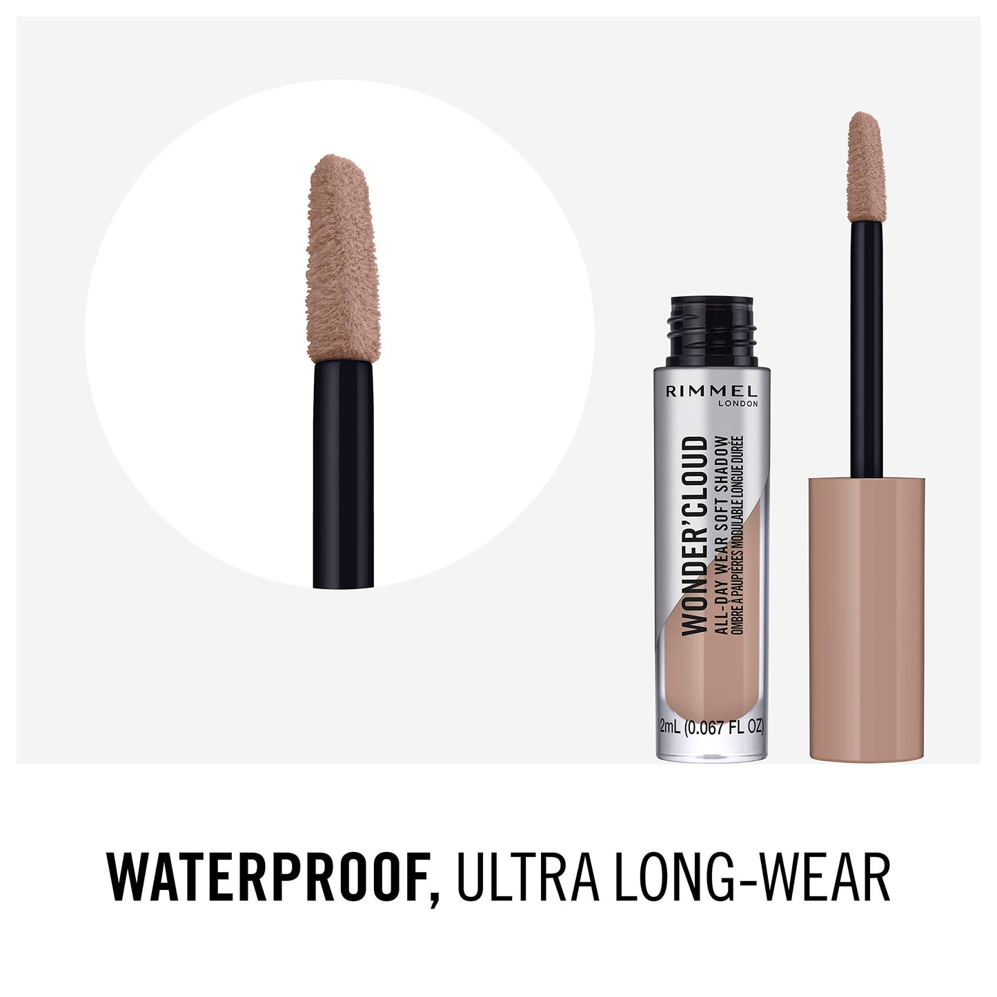 Rimmel London Wonder'Cloud Liquid Eyeshadow, 002 Foggy Beige