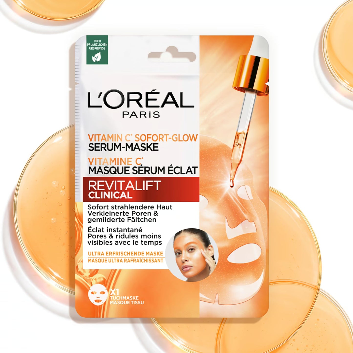 L'Oréal Paris Revitalift Clinical Vitamin C Mask, Eclat, Pores, Wrinkles