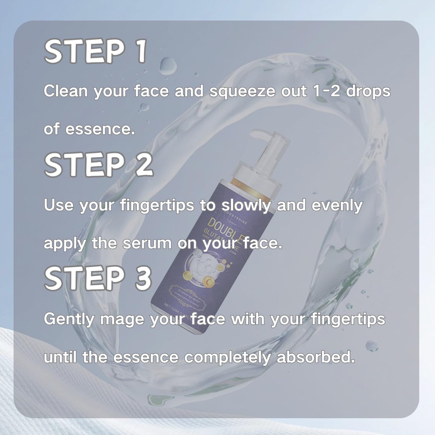 IZBEAUVO Glutathione Serum,Glutathione Skin Brightening Face Serum,Glutathione Serum for Face with KOJIC ACID and Niacinamide,Hydrating serum Reduce Dark Spot & Improve Skin Tone Large-capacity 100 ML