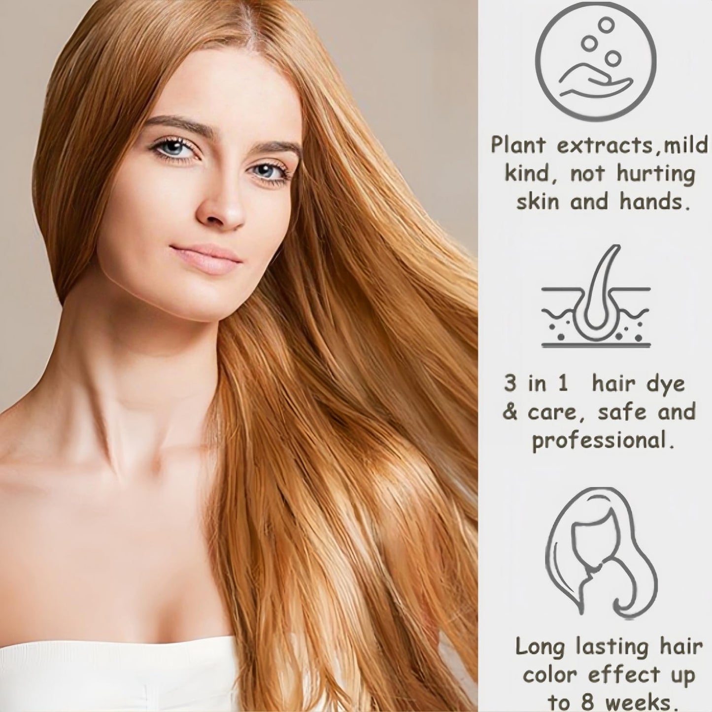 SingHao Hair Care Dye Shampoo,Polar Hair Dye Shampoo,H/air D/ye Shampo/o Permanent for Men&Women,3 in 1 Sha/mpoo for Color Treated Ha/ir,Permanent Hair D/ye,Natural Ha/ir D/ye Shamp/oo#Light Brown &Black