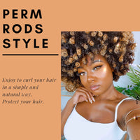 RJMBMUP Perm Rods Hair Rollers Large Long Short Hair Styling Tool Hair Curlers for Natural Hair Dark Orange Color