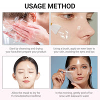 Beauthink Overnight Collagen Peel Off Face Masks – Hydrolyzed Collagen Facial Skincare for Loose and Dull Skin. Firm and Brighten The Skin, For Elasticity & Hydration, Night Wrapping Mask for Youthful Elasticit