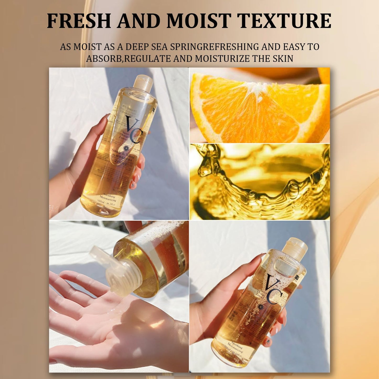 SHENYI VC Toner,VC Toner Korean, Contains V C Ingredients,Refreshing Hydrating Rejuvenating Wet Compress Moisturizing Water Lotion, Easy to Absorb, Deeply Hydrate and Enhance Skin Elasticity(300ml)