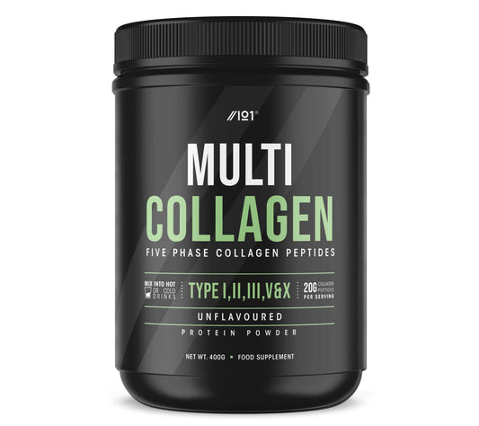 Multi Collagen Protein Powder (400g) - Types I, II, III, V & X - Hydrolyzed Grass Fed Bovine, Wild Caught Fish, & Free-Range Chicken & Eggshell Collagen. Non-GMO, Halal.