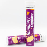 Vitamin Store Immunity Complex Effervescent Tablets, 3 Packs of 20 Blackcurrant Flavoured Immune System Booster Dissolvable Fizzy Supplement - Contains Vitamins C, D, Zinc & Selenium
