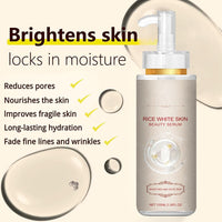 IZBEAUVO Organic Rice Serum, Anti-Wrinkle White Rice Face Serum, White Rice Serum for Face with Nicotinamide,White Rice Nourishing Essence Nourishing & Anti wrinkle & Dark Spot Remover Large-capacity 100 ML