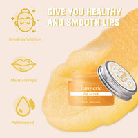 Turmeric Lip Scrub Exfoliator, Vitamin C Lip Scrub, Moisturizing Lip Care to Remove Dead Skin, Lip Lightening For Dark Lips, Lip Exfoliator Scrub, Sugar Scrub for Chapped & Cracked Lips for Lip Repair