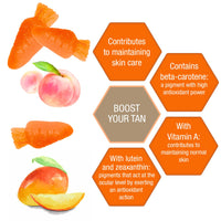 Weider Sun Bronze Gummies (40 Gums) Mango-Peach Flavour. Gummies with Beta-Carotene, Lutein, Zeaxanthin and Vitamin A. to Enhance Your Tanning and Maintain Your Skin. Sugar Free.