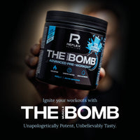 Reflex Nutrition Pre Workout The Muscle Bomb 350G Caffeine 9G Citrulline Malate 2.5G Beta Alanine Added Hydration Electrolytes (Blue Raspberry, 400G)