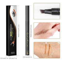 HAORQEE Eyebrow Pencil, Light Brown Waterproof Eye Brow Pen Microblading Smudge-Proof Long Lasting Brow Pencil with 4-Fork-Shaped Tip