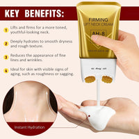 IZBEAUVO AH-8 Firming Neck Cream, Neck Firming Cream with Roller, AH8 NeckFirming Cream for Crepey Skin Body Care Comfort, Contain Hexapeptide, Moisturizing, Tightening Lotions Cosmetic Skin Care Repair