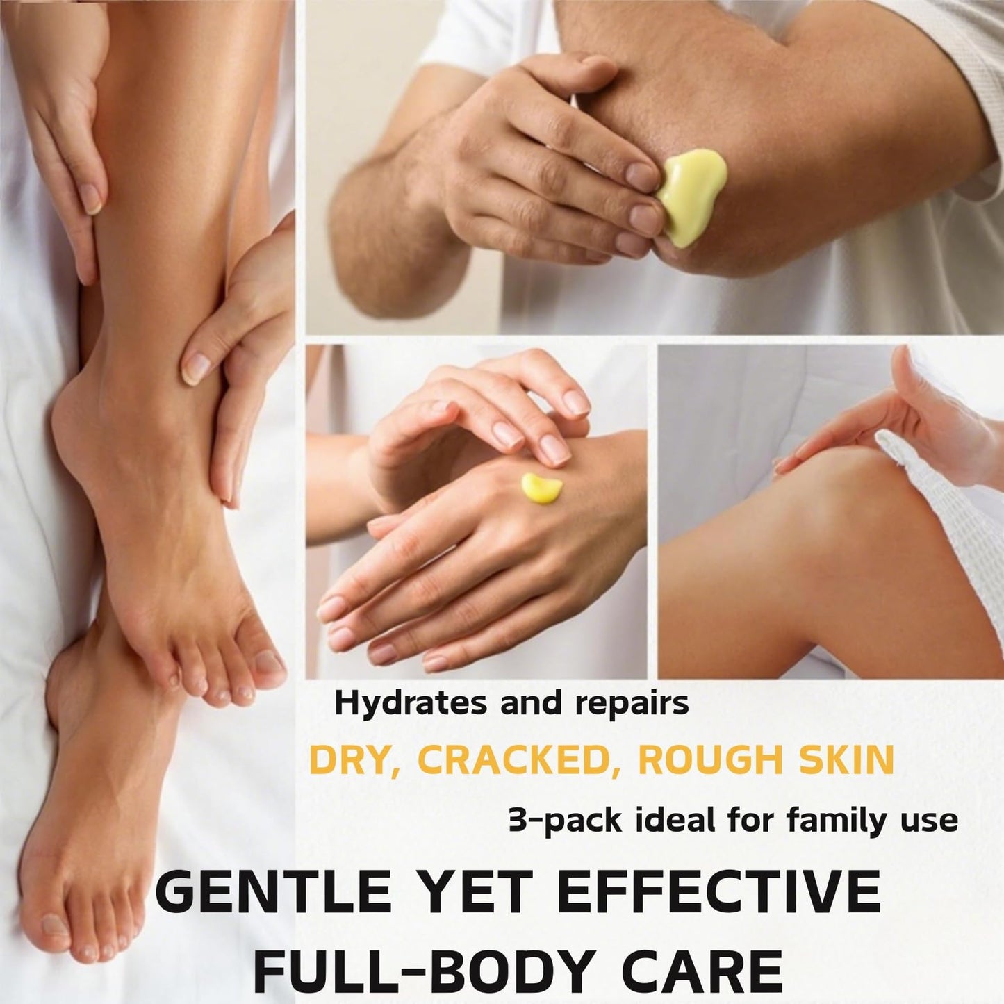 Shefave 3PCS Natural Lanolin Cream for Hands & Foot,Foot Moisturizer for Dry Cracked Feet/Skin,Lanolin Nipple Cream Lip Balm for Discomfort &Eczema,Skin Barrier Repair Skin Cream Multi-Purpose Soothing Lotion