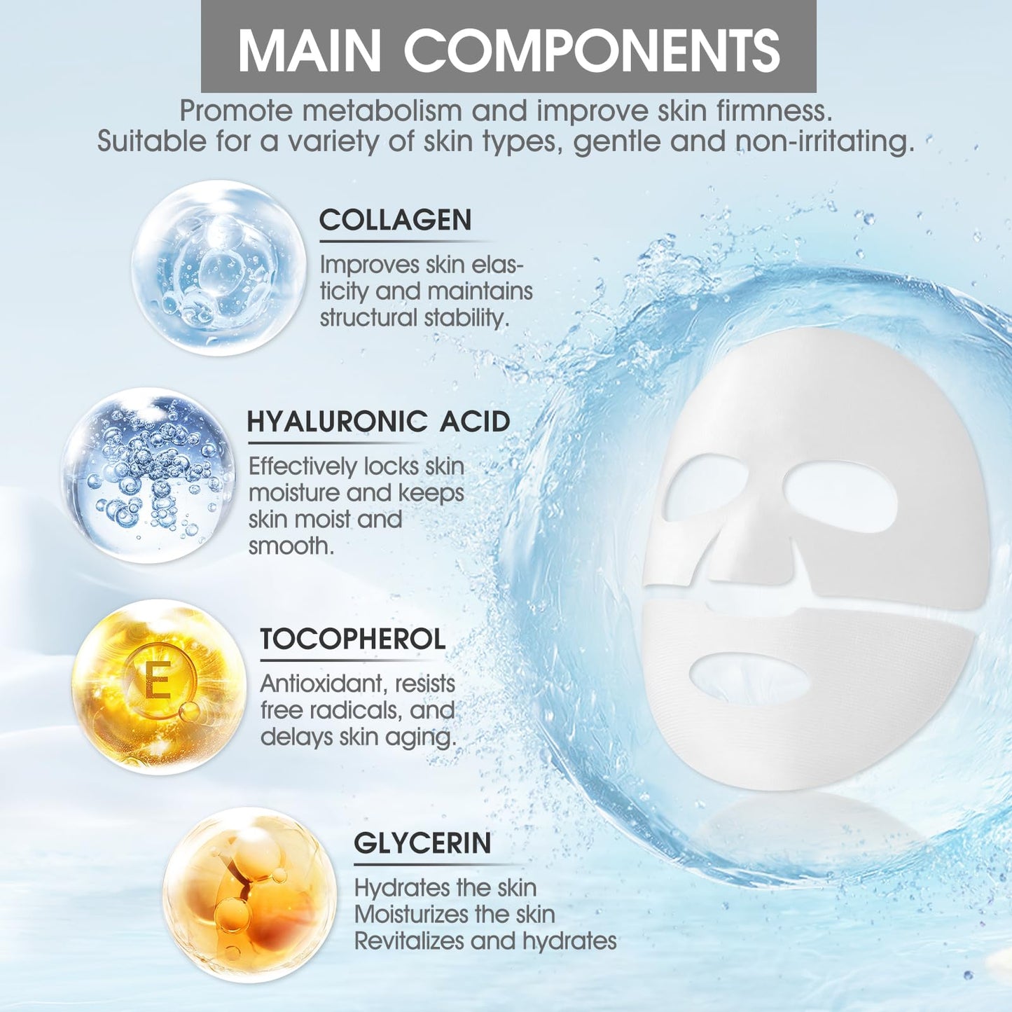 Allony Deep Collagen Anti Wrinkle Mask, Biodance Collagen Mask Overnight, Deep Collagen Overnight Mask, Deep Hydration, Firming and Repairing(4pcs)