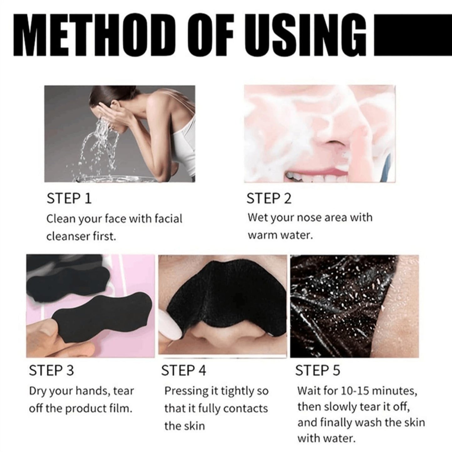 80 Pcs Blac/khead Remover Strips,Charco/al Pore Strips,Deep Cleansing Nose Str/ips Blac/khead,Nose Patches for Pores,Removes Bla/ckheads and Unclogs Po/res for Women and Men,Gentle and Skin-friendly