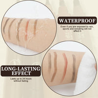 BQQCOB Magic Microblading Eyebrow Contouring Pencil - 2 in 1 Waterproof Eyebrow Pencil & Sealing Eyebrow Gel - 3D Makeup Fine Stroke 4 Fork Tip Brow Pencils - Long Lasting Eyebrow Pen Women (Dark)