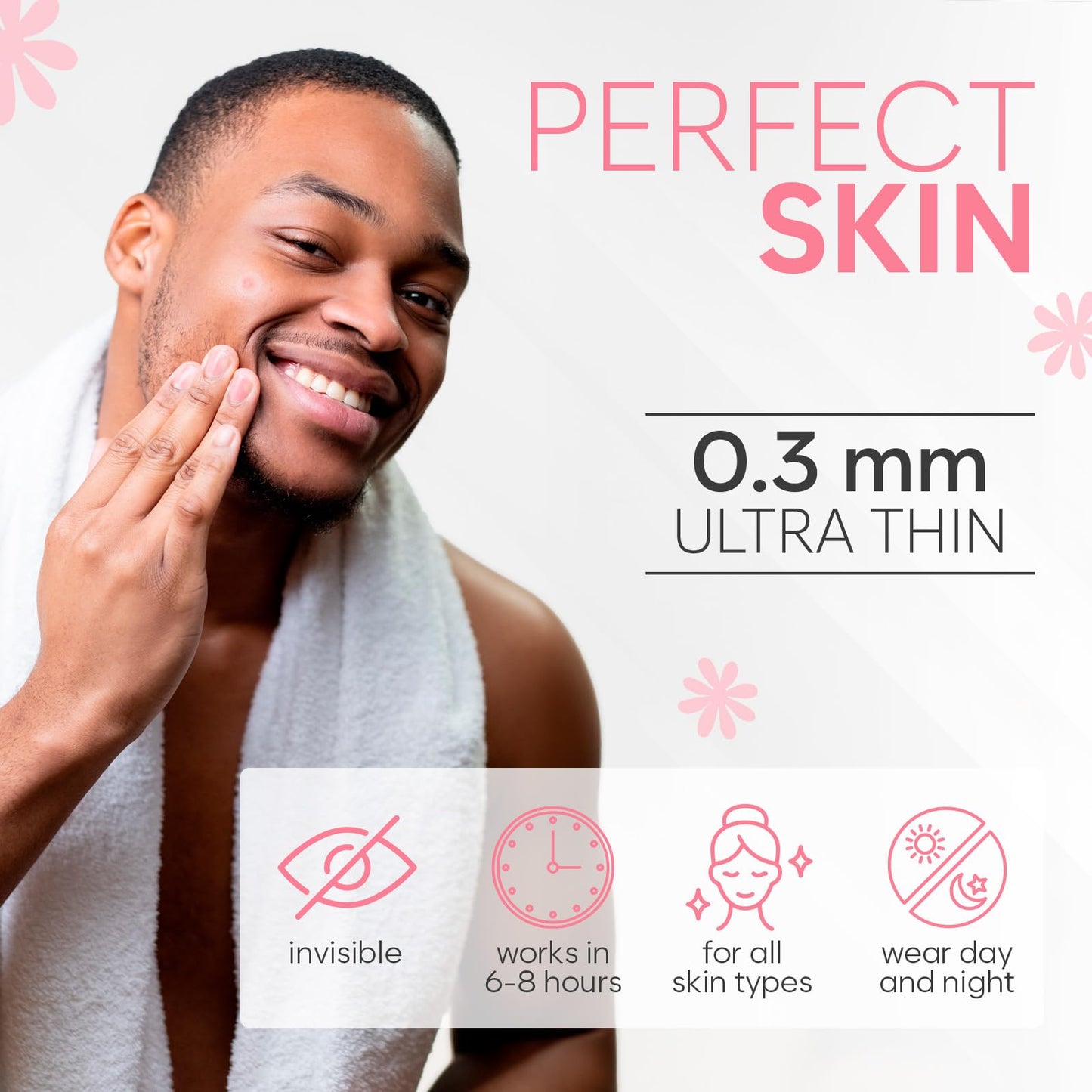 BLOOMORA Invisible Pimple Patches (36 Count), Spot Patches for Acne Treatment, Pimple Patch for Face Care & Body, Hydrocolloid Patches for Blemishes, Acne Patch Spot Remover (S/L)