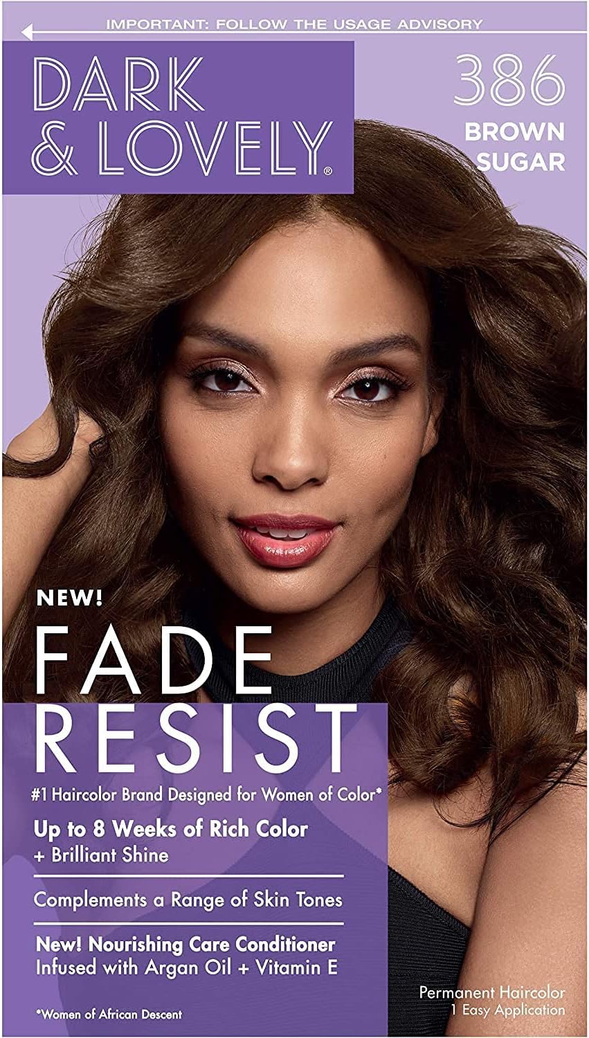 Generic Dark and Lovely Fade Resist Permanent Hair Colour Hair Dye Up To 100 Percent Gray Coverage Brilliant Shine (Brown Sugar 386)