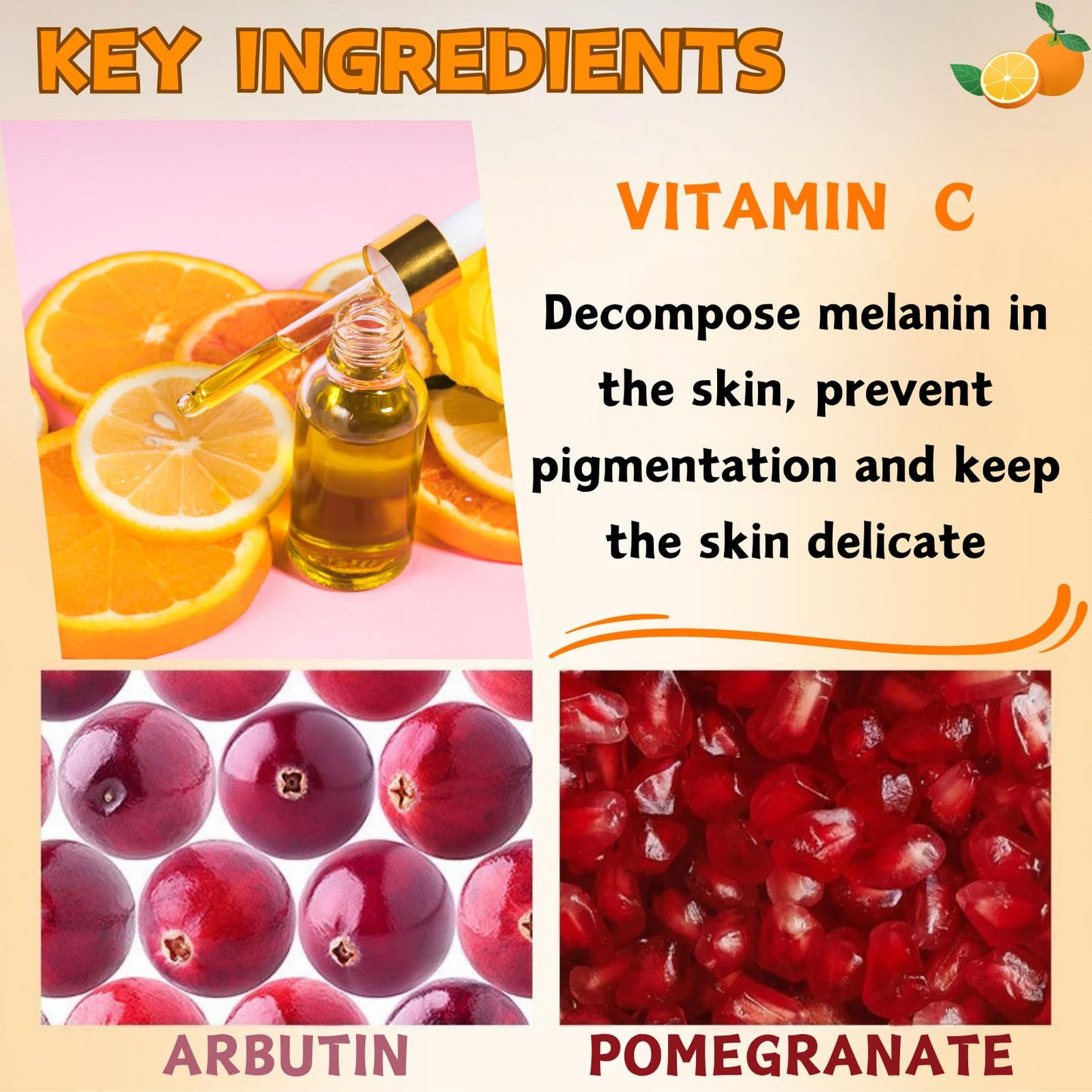 Vitamin C Face Cream, Vitamin C Cream with Arbutin & Pomegranate, Vitamin C Moisturiser for Face, Anti Aging Face Cream for Fine Lines & Wrinkle, Even Skin Tone, Face Moisturiser for Women & men, 120g