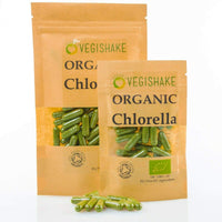 vegishake Organic Chlorella HPMC Capsules Algae Omega 3 & 6 Heavy Metal Detox Cracked Cell Wall Vegan Kosher Halal (60 Capsules)