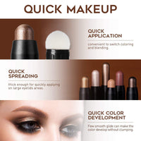 Glitter Eyeshadow Metallic Eye Shadow Stick,Pearl Shimmer Dual-Ended Eyeshadow Eye Brightener Highlighting Pen,High Pigmented,Cruelty Free,Smooth Easy To Color For Sensitive Eyes Makeup (#03)