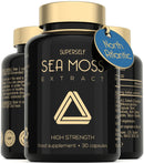 SuperSelf Sea Moss Capsules 2000mg - High Strength Sea Moss Supplement - Wild Harvested - 60 Capsules - One a Day - Made in The UK - Vegan