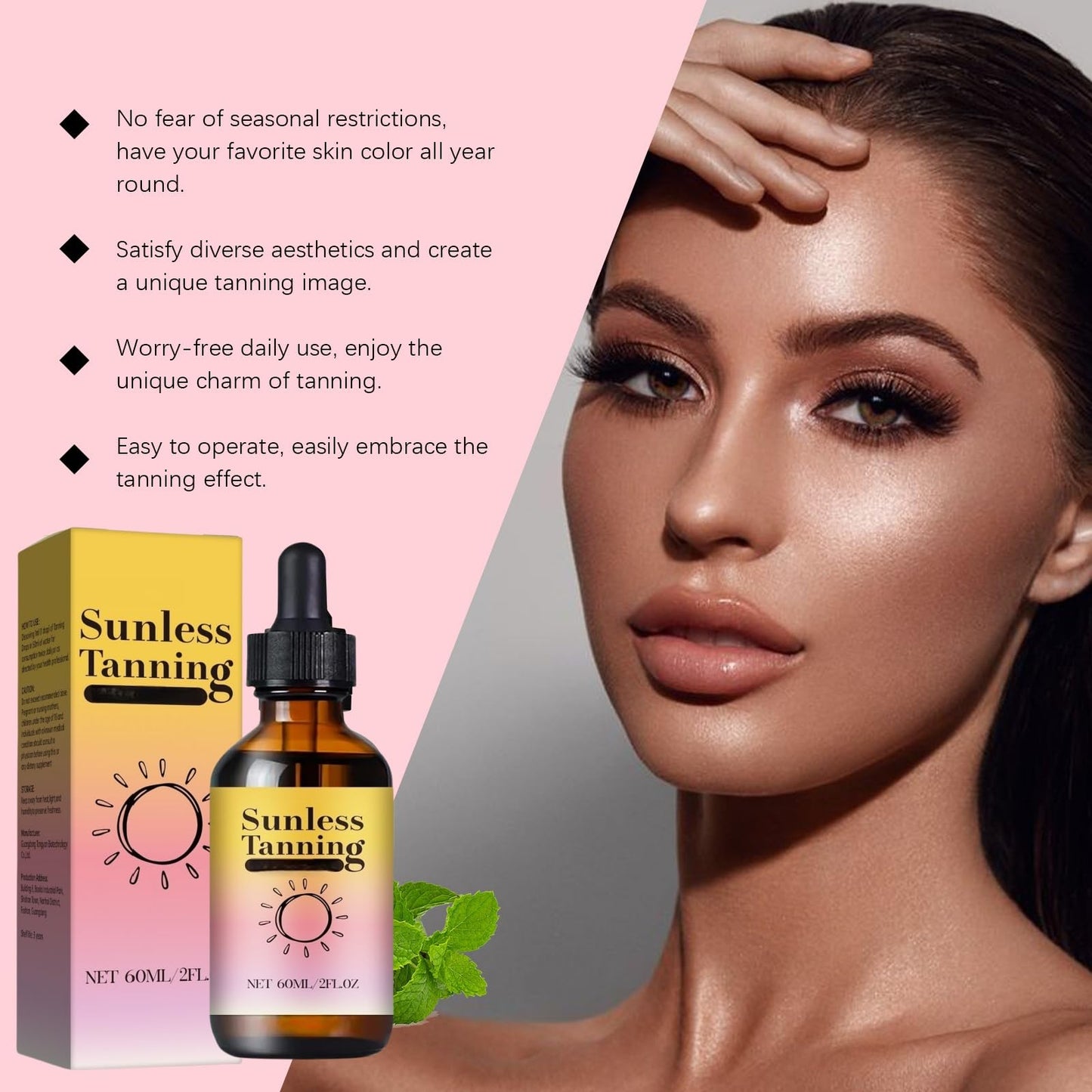 Sunless Tanning Drops To/drink,Tanning Oil Drops,Drin/kable Tanni/ng Dro/ps,Sunless Bronzing Dro/ps,Tani/ng Drop,Natural Skin Tone,Enhances Natural Tan,Nourishing and Moisturizing Bronzing Tanner