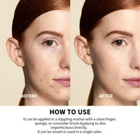 OKAQEE Green Full Coverage Concealer - Waterproof Dark Circles and Blemish Concealer - Long Lasting Corrector Concealer (Green)