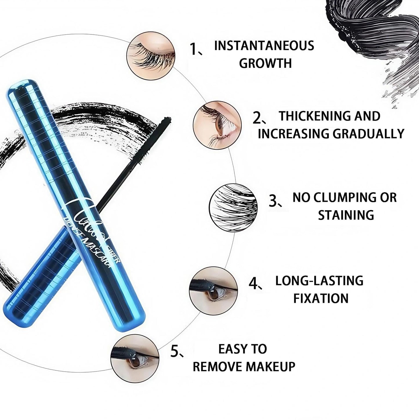 Mascara for Women – Black Volumizing Mascara Makeup for Older Women with Thinning Lashes, Waterproof, Hypoallergenic & Sensitive Eyes