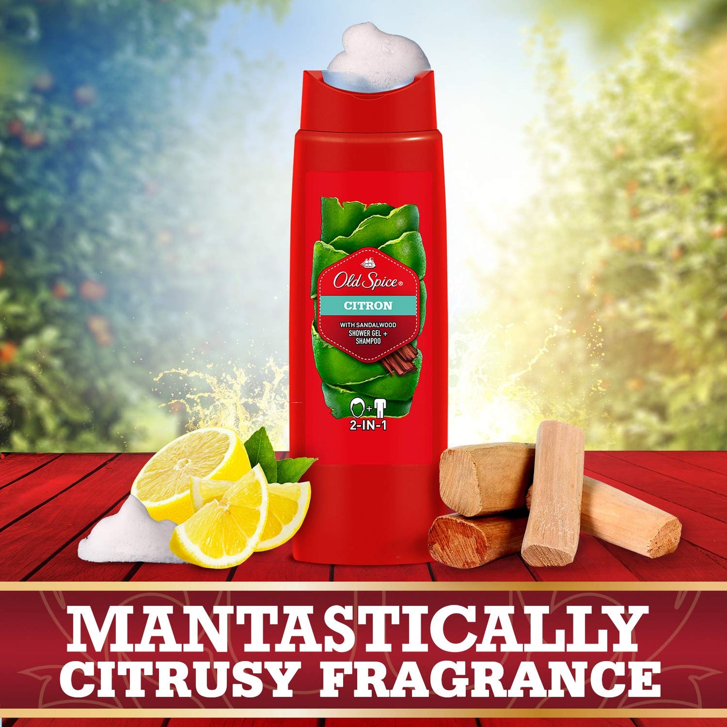 Old Spice CITRON with Sandlawood 2in1 Shower gel + Shampoo 250ml, Pack of 3