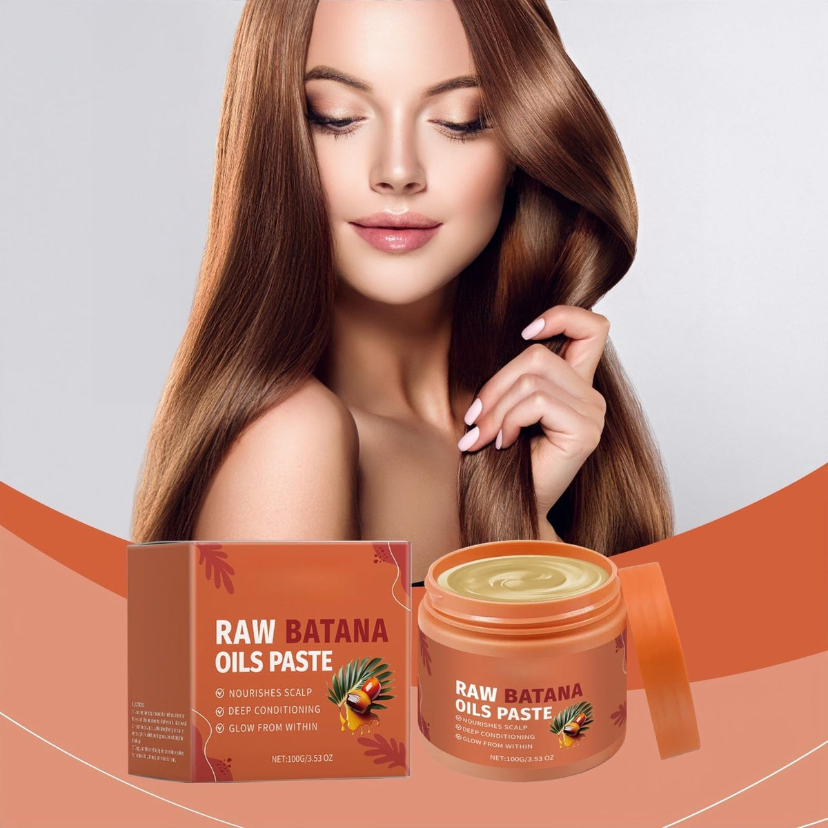 Luyrlix 100g Raw Batana Oils Paste for Hair Growth,Nourishing Hair Strengthener Oil,Raw Batana Oil Hair Mask,Moisturizes,Smooths and Shines,Improves Dryness and Frizziness,Treats Hair Men and Women,Gentle