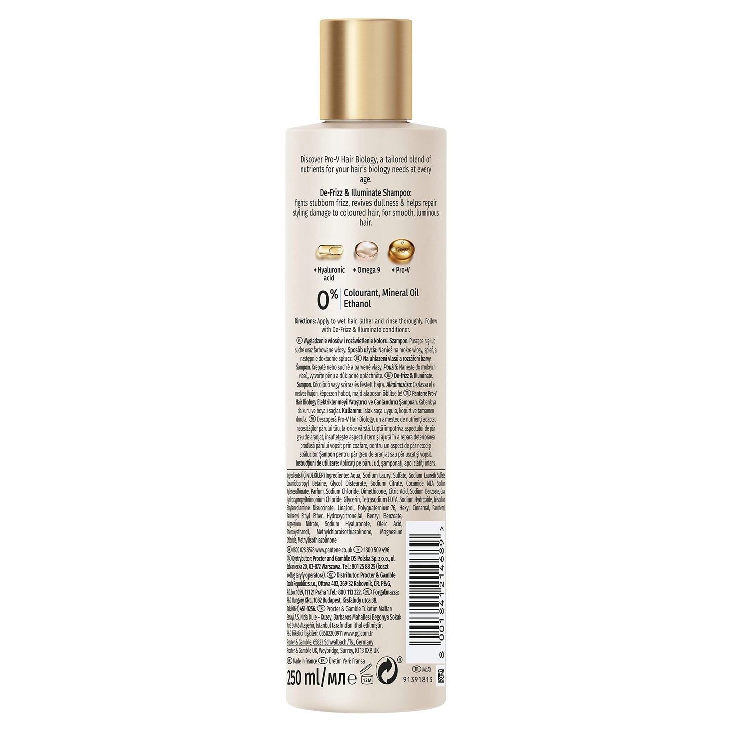 Pantene Defrizz & Illuminate Shampoo 250ml