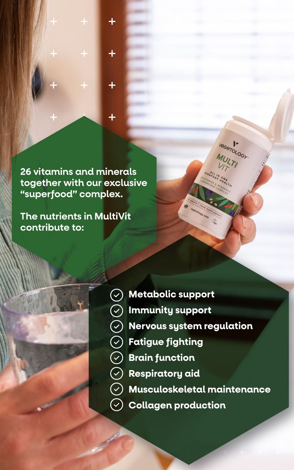 VEGETOLOGY Vegetology MultiVit Vegan Multivitamins w/26 Vitamin & Mineral Supplements – Vitamin Supplements for Metabolic, Brain Function & Immune Support – Multivitamin for Women, Men & Children