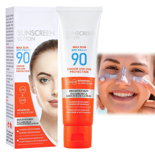 TONISABERY Sun Cream SPF 90,Face Sunscreen,Suncream for High Sun Protection SPF 90 Face Moisturiser,Hydrating Sunscreen Lotion,Waterproof Sun Cream Against UVA & UVB,Powerful Sun Lotion Sunscreen for Daily Use