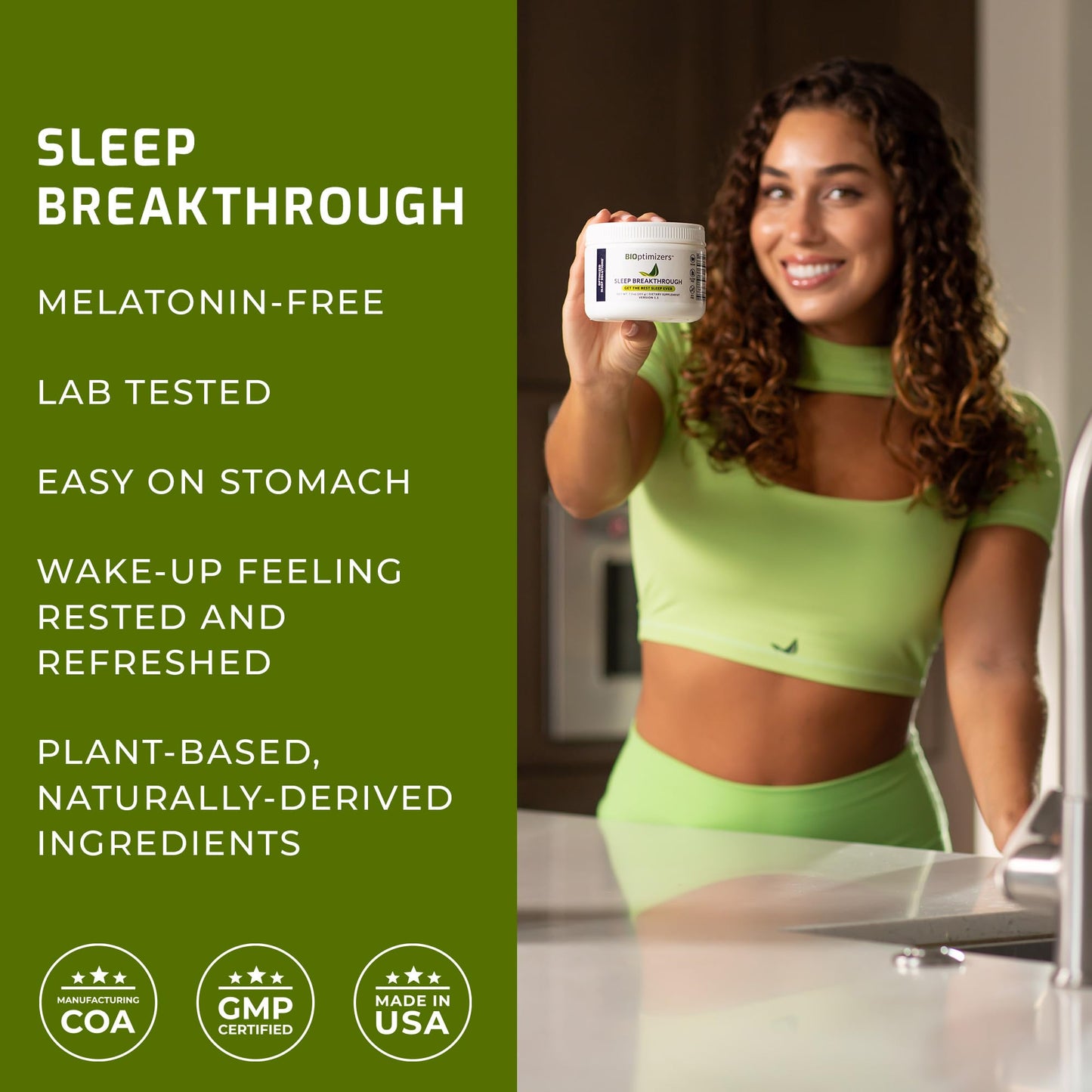 BiOptimizers Sleep Breakthrough 1.0 | Natural Powder Support Supplement, Calming Relief Aid Adults, Non Habit Forming | Tropical Dreams Flavour | 205g
