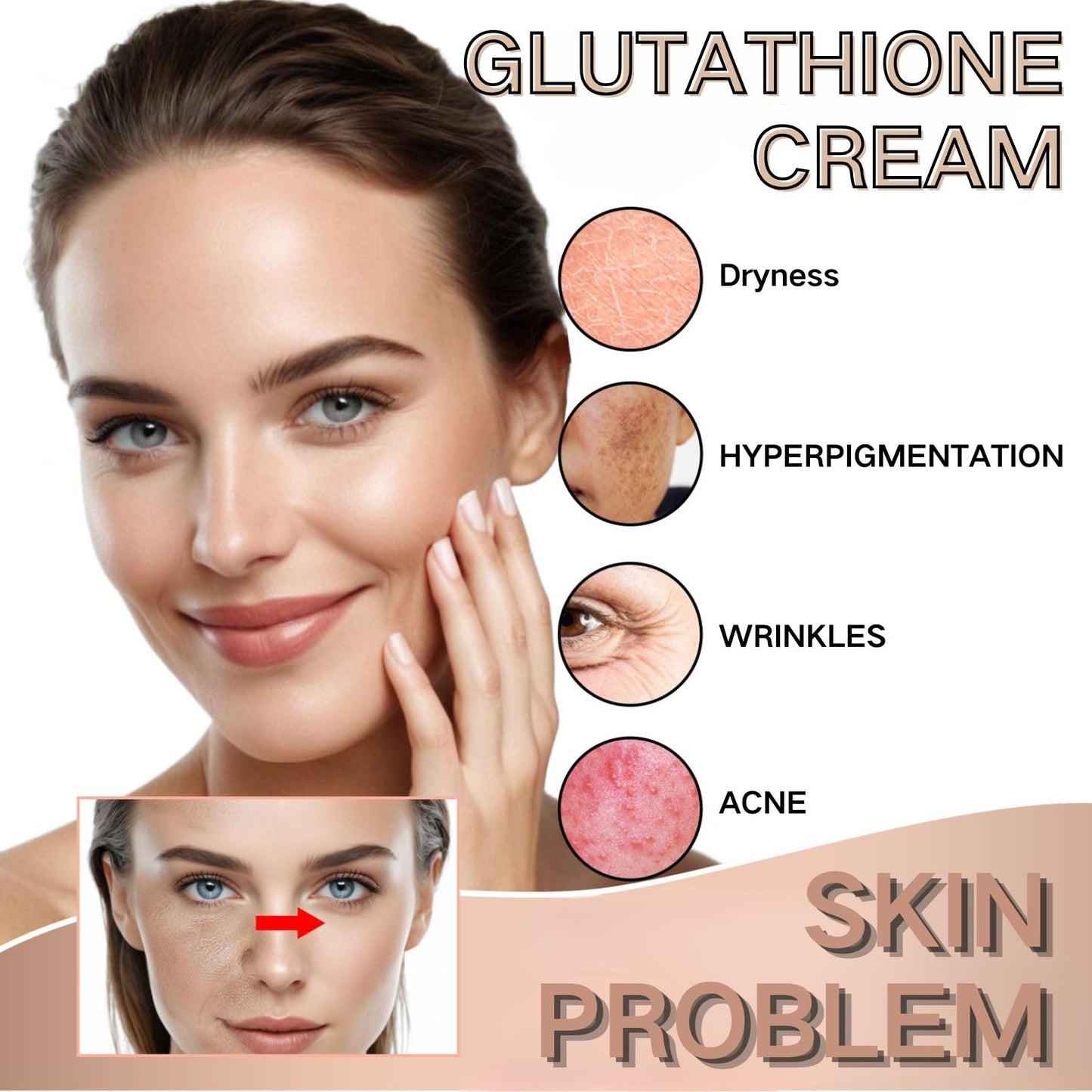 Cureluxe Glutathione Face Cream - Revitalising & Hydrating Face Moisturiser for Women & Men, Day & Night Use, Skin Brightener Cream,Face Moisturiser,All Skin Types
