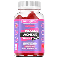 Women's Vitality | Multivitamins + Probiotics 60 Vegan Gummies | Contains 19 Active Nutrients. Gut, Bones, Energy, Hair, Skin, Vision & Immunity. Suitable for 12+ Years by NUTRIGUMS®