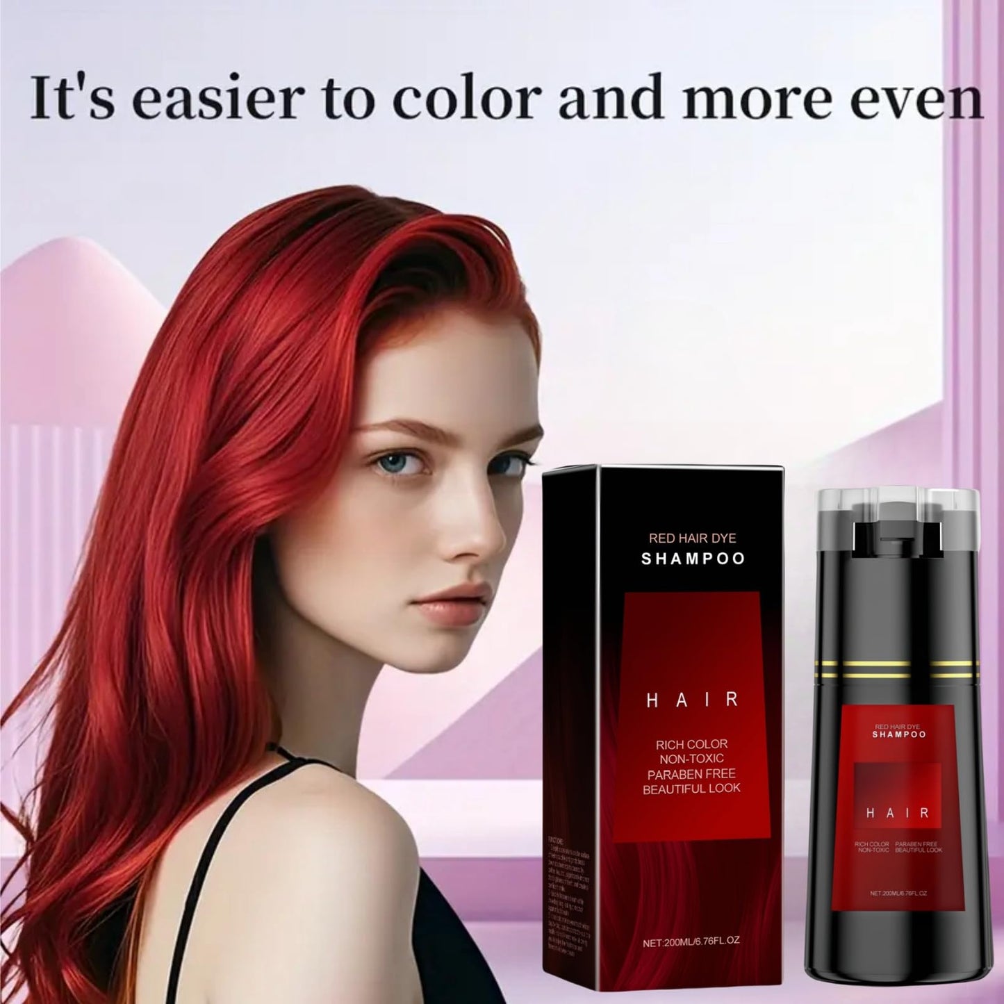 SingHao Polar Hair Dye Shampoo,3-In-1 Sham/poo for Color Treated H/air,Ha/ir Colour Sha/mpoo for Grey Hai/r Coverage,Home Hair D/ye Pu/re Plant Extract,Ha/ir Care Instant Dye Sh/ampoo,Anti Grey Shampoo(Red)