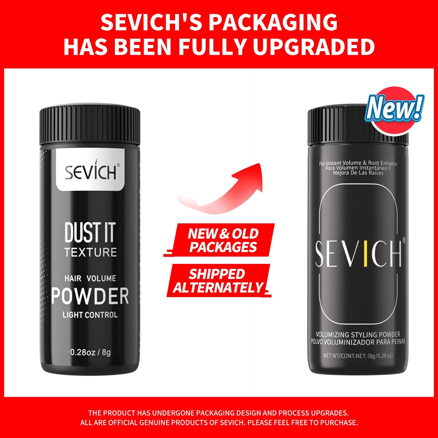 SEVICH Sevich Hair Styling Powder For Men & Women,Texture Powder Natural Look - Easy To Apply Volumizing Hair 0.28Oz/8g