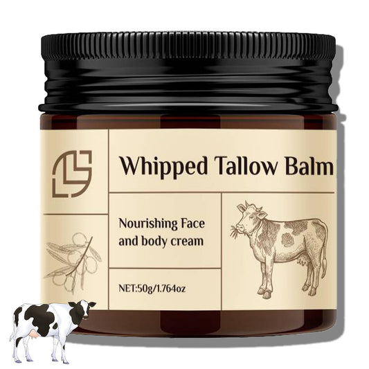 Beef Tallow for Skin | Whipped Tallow Balm | Organic Whipped Tallow with Sodium Hyaluronate & Calendula Extract | Tallow Face Moisturizer | Nourishing Face and Body Cream - Deep Hydration