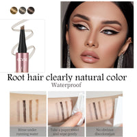 GCVSE Eyebrow Pencil, Rose Gold Microblading Eyebrow Pencil with 4 Micro-Fork Tips, Long-Lasting Brow, Waterproof, Smudgeproof Brow Pen - Easy Creation of Natural Looking Defined Eyebrows (Black)
