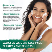 ANAiRUi Salicylic Acid Pads, Exfoliating Face Pads with Witch Hazel, Vitamins B5 & E, Resurfacing Facial Pads for Cleansing Breakouts & Blackheads, Acne & Blemishes, 80 Pads