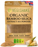 Organic Silica Extract 10:1| High Strength Naturally Sourced Silica Supplement | for Skin Health and Mobility | Vegan Capsules | from Bamboo Extract | UK Made (250G)