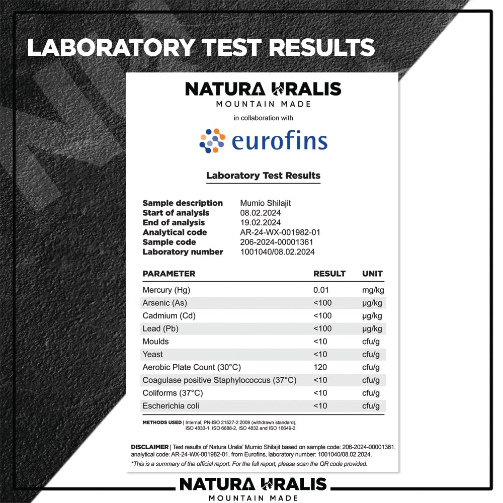 Natura Uralis Shilajit Mumio | Authentic Altai Shilajit Mumio, Naturally Formed, Organic Mineral Resin - Great Source of Minerals and Acids, Low Humidity, Very Hard