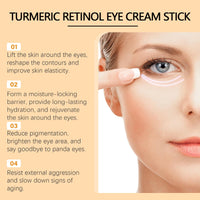 Turmeric Retinol Eye Balm Pen, Turmeric Retinol Eye Cream Stick, Turmeric Eye Cream Pen, Turmeric Retinol Eye Pen, Moisturising Eye Balm Stick Reduces Swelling and Bags