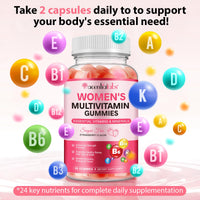 VOSIFSDIY Womens Multivitamin Gummy 60p, Multivitamin for Women, Boosts Healthy Bones Hair Skin and Nails, Boosts Immunity Energy, Strawberry Flavor