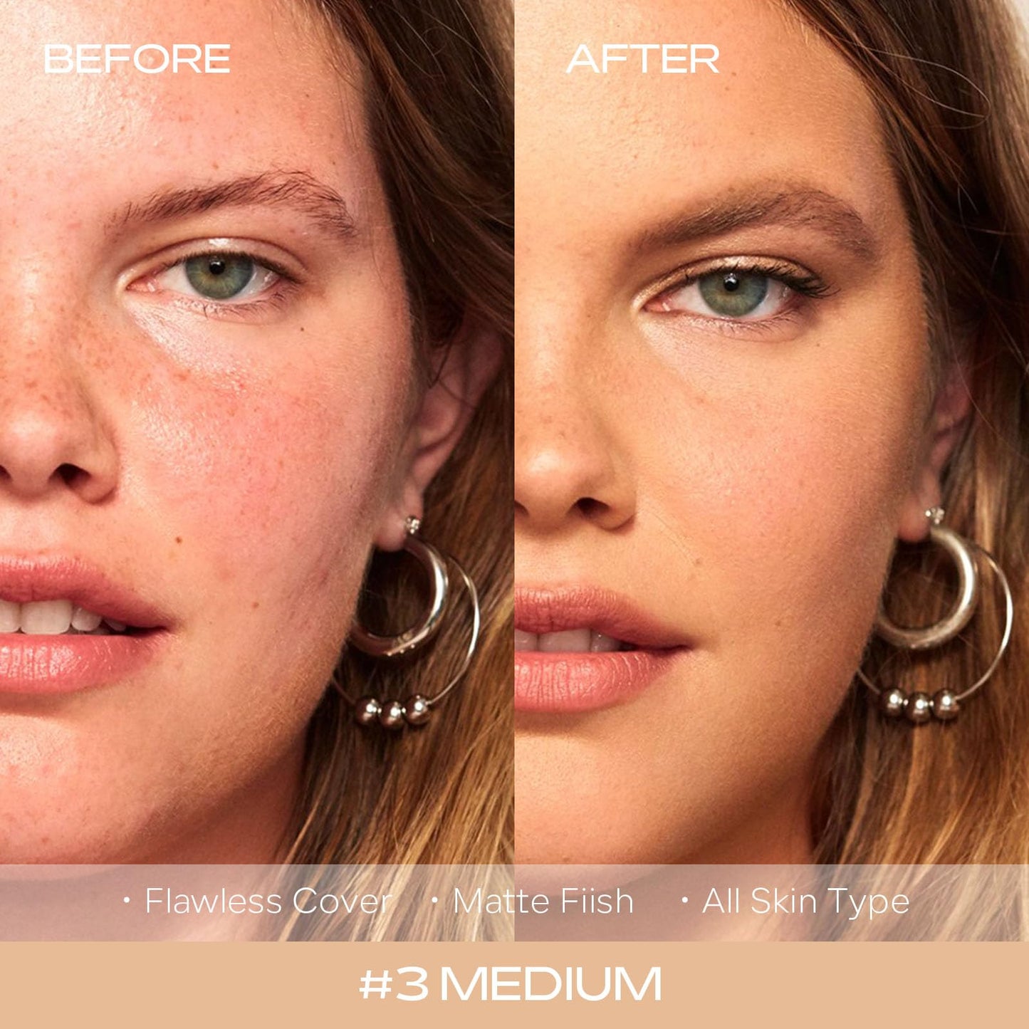 KYDA Mineral Powder SPF 35, 4-in-1 Pressed Mineral Powder, Matte Setting Powder with Concealer and Foundation, Lightweight Flawless Coverage, Skin Care Formula, Medium