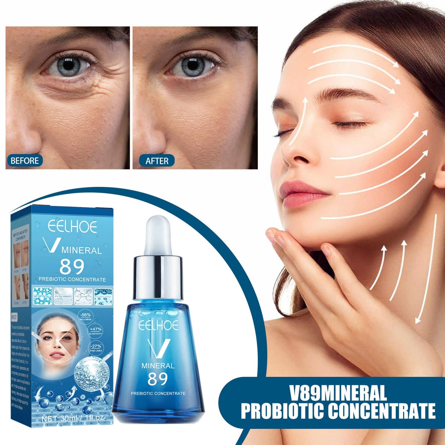 gcdat Highly Moisturizing Facial Essence, Mineral 89 Hyaluronic Acid Face Serum, Facial Gel Moisturizer and Pure Hyaluronic Acid Moisturizing and Hydrating Serum for Sensitive Skin and Dry Skin