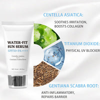 TBeautfave Madagascar Centella Sunscreen, Centella Sun Cream SPF 50 Pa++++, Water-Fit Sun Serum with Pure Centella, SPF 50 Face Moisturiser, Broad Spectrum UV Protection, Hydrating & Soothing Korean Sunscreen