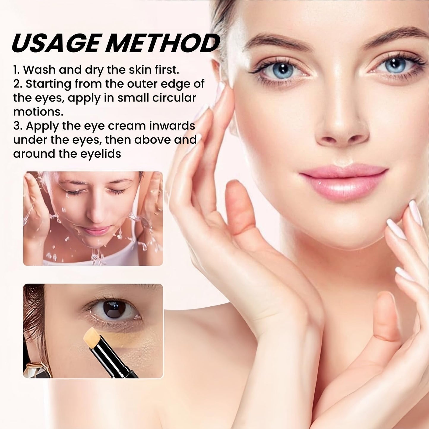 SingHao 2Pcs Lum/ibalm Eye Serum,Lum/ibalm for Puffy Eyes,Eye Balm Stick Hydrating,Eye Tightening Cream Instant,Turmeric Retinol Eye C/ream Stick,Dark Circle Eye Cr/eam,Eye Wrinkle Cream,for Puffiness & Bags