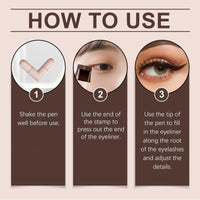 Fankayi Long-Lasting Winged Eyeliner Stamp,Eyeliner Stamp,Waterproof Smudge Proof Long Lasting Liquid Eye Liner,Smudge-Proof Brown Liquid Liner for Women,Winged Eye-liner St-amp,Eye Liner St-amp(Brown)